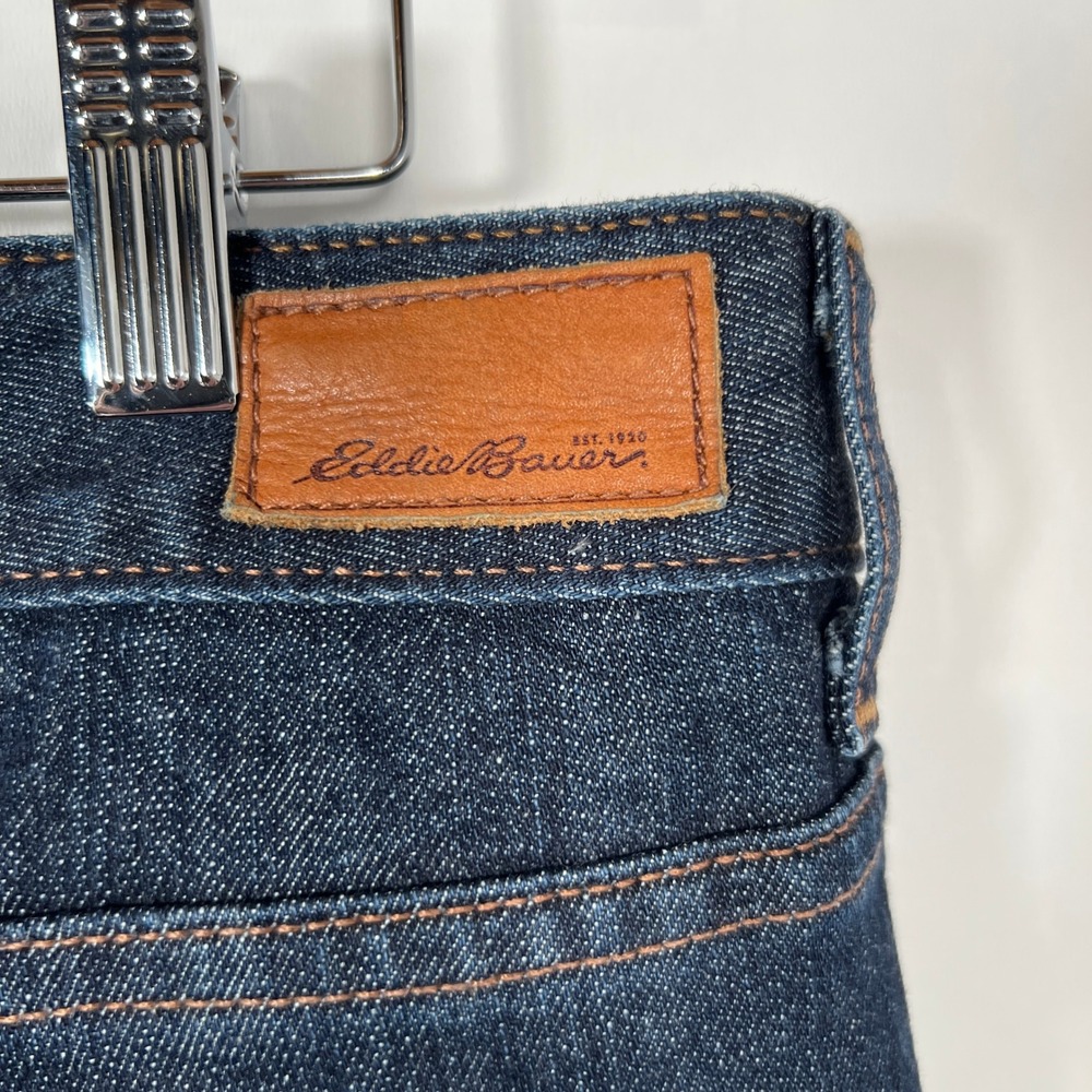 Eddie Bauer Dark Wash Straight Leg Natural Stretch Denim Jeans 16L Tall Indigo‎